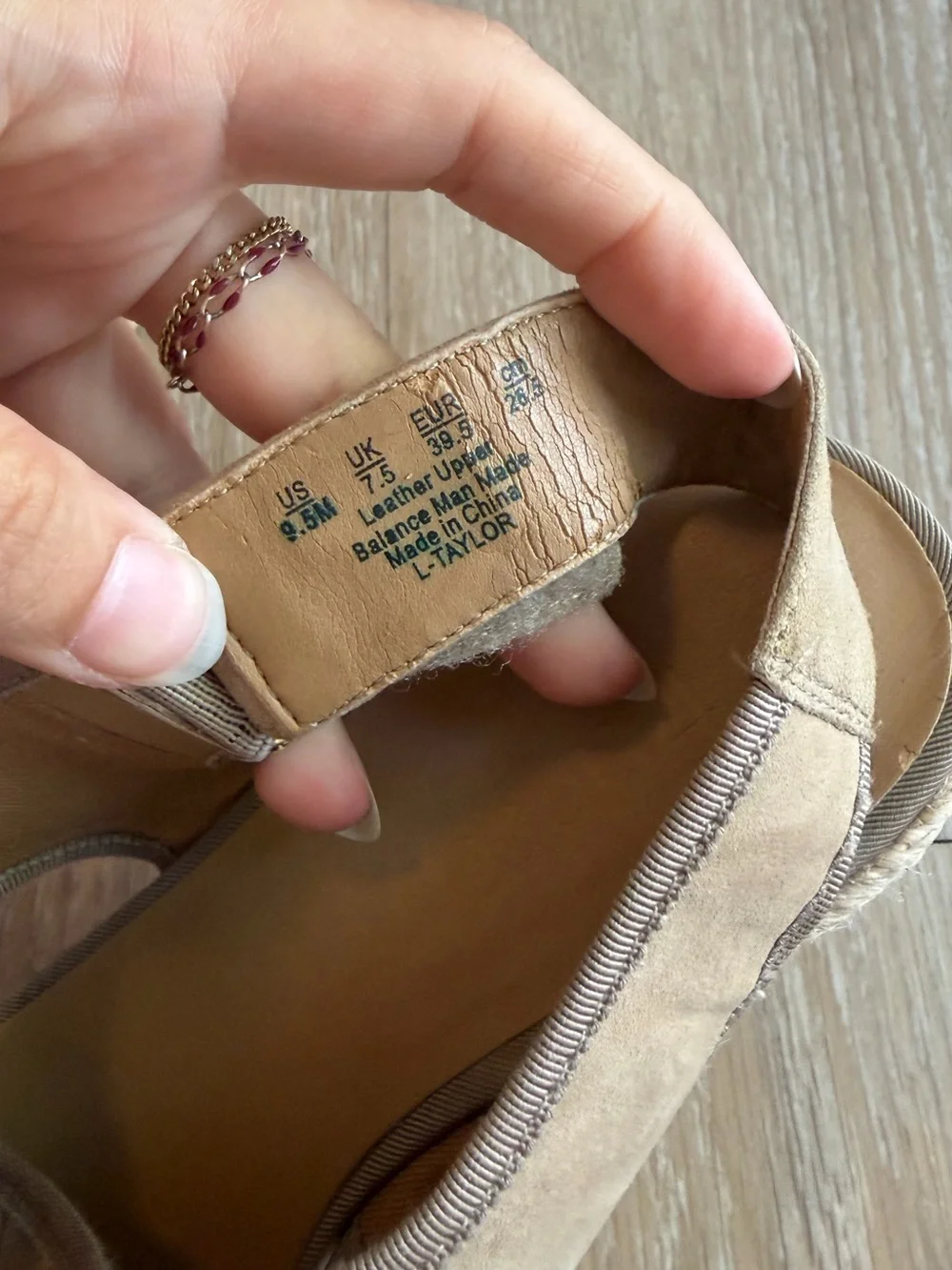 Franco Sarto Beige Cork Espadrille Wedge Sandals